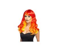 Red Ombre Wig Devil Flame Adult Womens Halloween Fancy Dress New