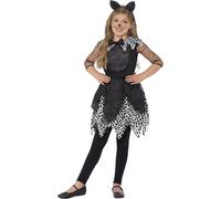 Smiffys 44287L Deluxe Midnight Cat Costume, Girls, Black, L - Age 10-12 years