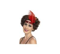 Smiffy's 44663 Flapper Headband (one Size) - headband flapper fancy dress 20s 1920s ladies accessory costume charleston red