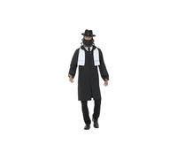 Smiffys Rabbi Costume, Black with Jacket, Scarf, Hat & Beard, Saints and Sinners Fancy Dress, Adult Dress Up Costumes