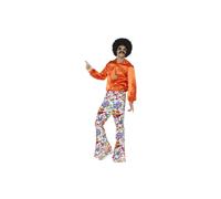 Smiffys 60s Groovy Flared Trousers, Mens, Multi-colour, M - Size 38 in-40 in