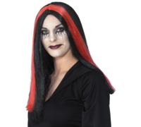 Smiffys 44cm Bewitched Wig Bag (Black/ Red Stripe)
