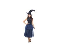 Smiffy's 45112l Deluxe Midnight Witch Costume (large) - witch halloween dress deluxe midnight blue ladies fancy costume adult womens outfit hat