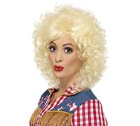 Blonde Rodeo Doll Wig - ladies 80s cowgirl rodeo doll wig fancy dress womens wild west costume accessory blonde dolly parton adult womans