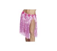 Smiffy's 46 Cm/18-inch Hawaiian Hula Skirt With Flowers Elasticated Waist - - hawaiian hula skirt costume pink fancy dress ladies flowers beach