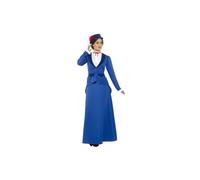 Smiffy's 46753s Blue Victorian Nanny Costume - Fancy Dress Ladies Mary Book - victorian costume fancy dress nanny ladies mary book week womens