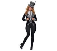 Deluxe Dark Mad Hatter Costume Mens Ladies Halloween Alice Fancy Dress New