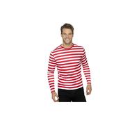 Smiffy's 46830s Stripy T-shirt (small) - fancy dress costume red tshirt mens adults white stripey wheres wally 3844 stripy tops clown circus robber