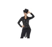 Smiffys Sequin Tailcoat Jacket, Ladies, Black , Party & Carnival Fancy Dress, Party Dress Up Costumes