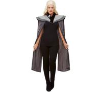 Smiffys 47783 Ladies Medieval Cape, Women, Grey, One Size