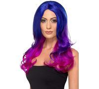 Smiffys 48906 Fashion Ombre Wig, Wavy, Long, Womens, BluePink, One Size