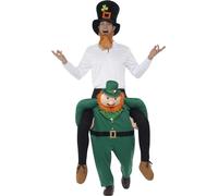 Smiffys 49670 Piggyback Paddys Leprechaun Costume, Green, One Size