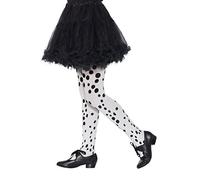 Smiffys Dalmatian Tights for Kids, Black and White Spot Design, Includes Child's Fancy Dress Tights, Animal Costumes, Halloween, World Book Day, Ages 6-12 Years
