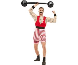 Smiffys 50807L Deluxe Strongman Costume, Men, Red White