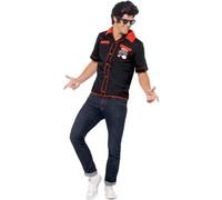 Smiffys 50s Bowling Shirt in Black | Size: Medium Smiffys Black M