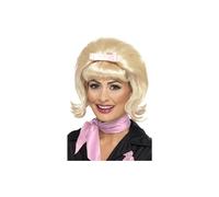 Smiffys 50s Flicked Beehive Bob, Blonde with Ribbon Bow, 1950's Rock'n'Rolla Fancy Dress, 1950s Dress Up Wigs