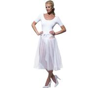Smiffys 50s Petticoat, White Adjustable, Approx 75cm Length, 1950's Rock'n'Rolla Fancy Dress, 1950s Dress Up Accessories