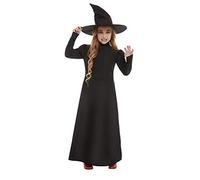 Smiffys 51043S Wicked Witch Girl Costume, Black, S-Age 4-6 Years