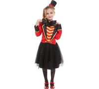 Smiffys 52169L Deluxe Ringmaster Costume, Girls, Red