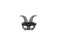 Smiffys 52807 Silver Masquerade Horned Mask, Unisex Adult, Black, One Size