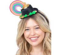 Smiffys Rainbow Pot O'Gold Mini Hat on Headband, Fairytale, Wings and Wands Fancy Fancy Dress, Adult Dress Up Hats