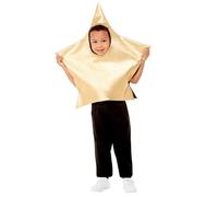 Smiffys Shining Star Costume, Gold - Kids Nativity Fancy Dress Outfit - Star Tabard, Christmas Costume for Boys & Girls, Nativity School Plays & Festive Celebrations