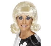 Smiffys 60s Flick-Up Wig, Blonde Short, 1960's Groovy Fancy Dress, 1960s Dress Up Wigs