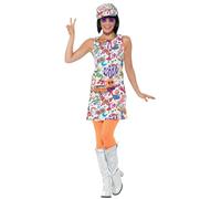 Smiffys 60s Groovy Chick Costume, Multi-colour, M - UK Size 12-14
