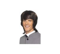 Smiffys '60s Male Mod Wig, Brown , 1960's Groovy Fancy Dress, 1960s Dress Up Wigs