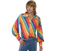 Smiffys 70s Colour Shirt, Rainbow, 1970's Disco Fancy Dress, 1970s Dress Up Costumes