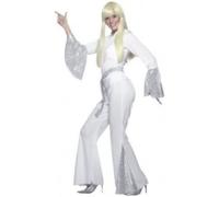 Smiffys 70s Disco Lady Costume, White (Size M)