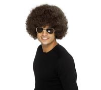 Smiffy's 70's Funky Afro Wig - Brown - afro wig 70s brown funky fancy dress smiffys 1970s mens disco