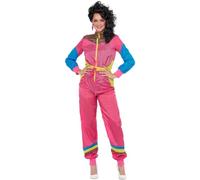 Smiffys 80s Colour Block Ski Shell Suit Costume Jumpsuit, 1980's Fancy Dress, 1980s Dress Up Costumes