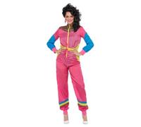 Smiffys 80s Colour Block Ski Shell Suit Costume Jumpsuit, 1980's Fancy Dress, 1980s Dress Up Costumes