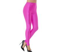 80s Disco Spandex Leggings, Neon Pink - neon 80s disco spandex leggings womens ladies fancy dress costume pink uk 818 adults groovy
