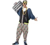 Smiffys 80s Hip Hop Costume, Patterned with Jacket, Trousers & Hat, 1980's Fancy Dress, 1980s Dress Up Costumes