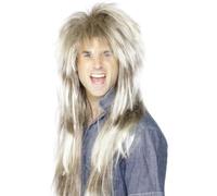 Smiffys 80s Mega Mullet Wig, Blonde & Brown , 1980's Fancy Dress, 1980s Dress Up Wigs Halloween