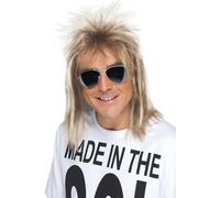 Smiffys 80s Mullet Wig, Blonde