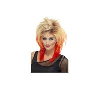 Smiffy's 80's Mullet Wig With Streaks - Blonde/red - wig 80s blonde mullet red fancy dress 1980s adult smiffys ladies