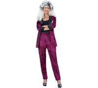 Smiffys 80s Pink Zebra Print Suit Costume, Unisex Retro Fancy Dress Outfit for Adults, Includes Jacket & Trousers, 80s Rock Star, Disco, Festival & Halloween Costume for Men & Women