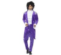 Smiffys 80s Purple Musician Costume, Purple (Size M)