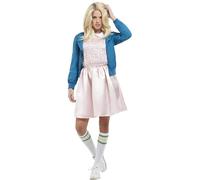 Smiffys 80's Strange Girl Costume, Pink Jacket & Dress, 1980's Fancy Dress, 1980s Dress Up Costumes