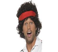 80s Tennis Ace Wig, Brown