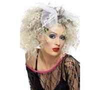 Blonde Short Ladies 80's Wild Child Curly Wig - wild wig 80s child fancy dress madonna ladies blonde adult womens 1980s bow costume