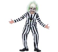 Smiffys 81013 Beetlejuice Costume, Boys, Black White, M-Age 7-9 Years