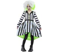 Smiffys 81014 Beetlejuice Costume, Girls, Black White, M-Age 7-9 Years