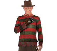 Smiffys A Nightmare On Elm Street Freddy Krueger Costume - Includes Printed Top, Glove & Hat, Officially Licensed Nightmare on Elm Street Adult Fancy Dress, Adult Halloween Outfit