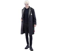 Smiffys The Lost Boys David Costume, Adults Coat with Inserted Collar & Wigs Official Lost Boys License Outfit with Badge Detail & Bats Printed Inside, Perfect for Halloween & Themed Parties