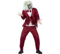 Smiffys 81026 Beetlejuice Groom Costume, Jacket, Men, Red White, M-Size 38-40