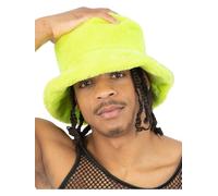 Smiffys 90s Green Fur Bucket Hat, 1990's Fancy Dress, 1990s Dress Up Hats
